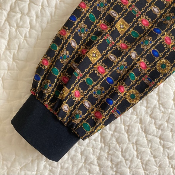 Vintage New Brownstone Studio New York Jewel Print Blouse Top - Picture 8 of 16